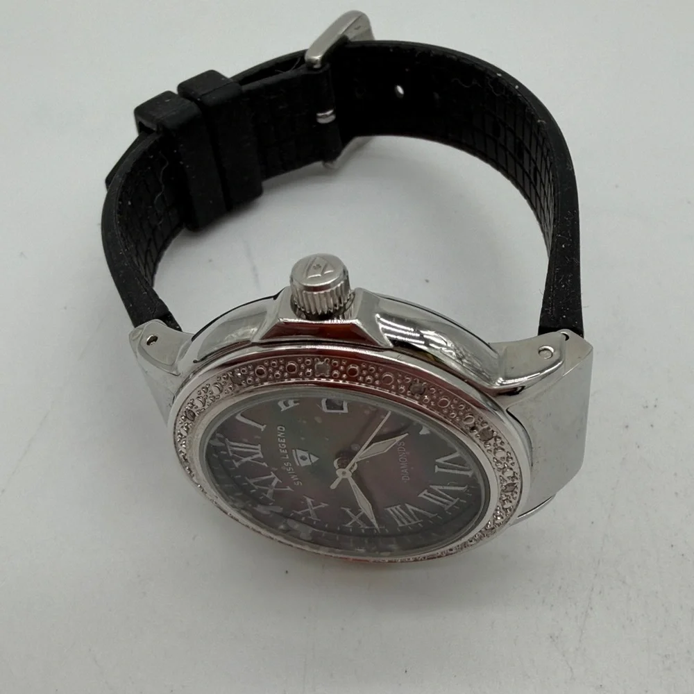Swiss Legend South Beach Diamond Bezel Mother Of Pearl Face 35 MM Ladies Watch